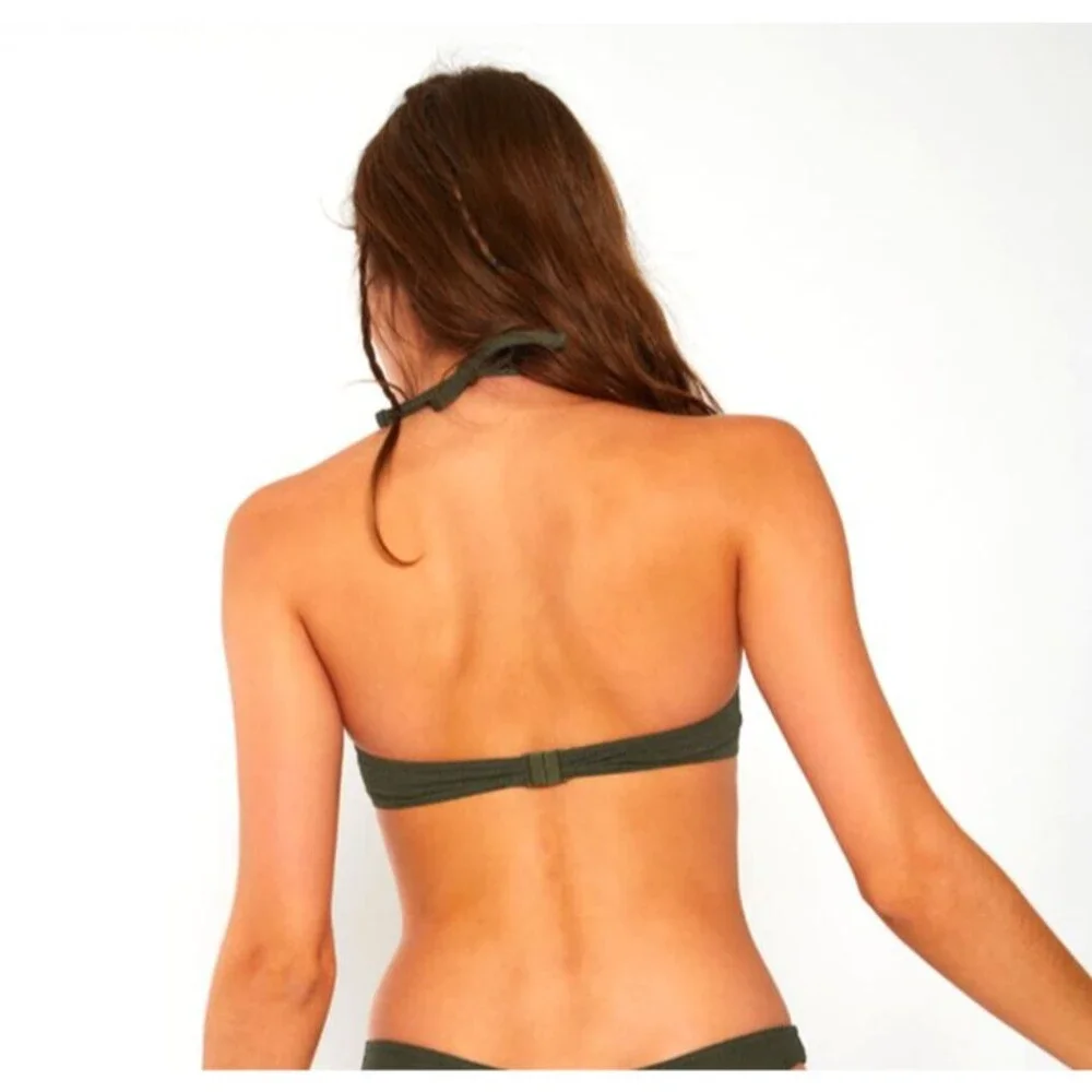 Banana Moon Sakata Santafe Khaki Bikini Top Size Small Removable Straps NWT